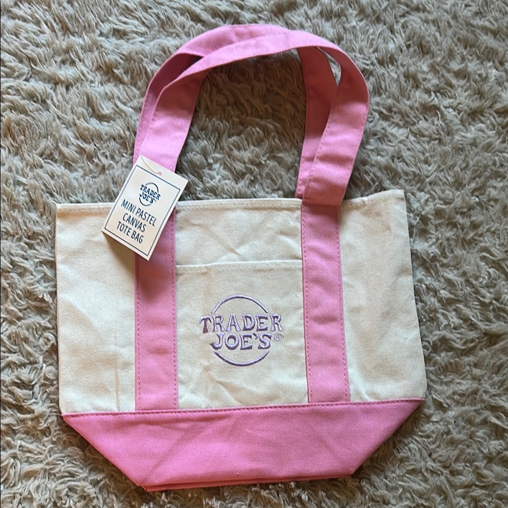 Chic Pink and Cream Two-Tone Tote Bag